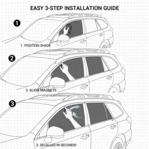 A step-by-step guide on how to install a magnetic subaru outback window shade in seconds.