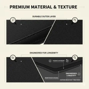 Detailed texture view of the durable and non-slip fabric used in these auto sun visor covers.