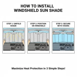 Step-by-step guide on how to place a sunshade so that do windshield covers work for heat at maximum efficiency.