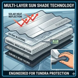 Illustration 3: Detailed diagram showing the insulation layers of a professional toyota tundra sun shade.